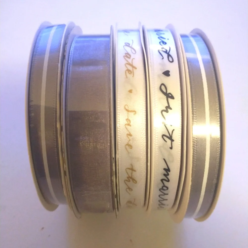 Save the Date Ribbon Decorative Wedding‎ Or Anniversary Crafting Lot Of 5 - 15ft